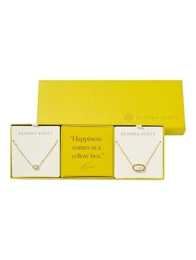 Kendra Scott Elisa 2 PC Mother Of Pearl & Pave Necklace Gift Set, NIB